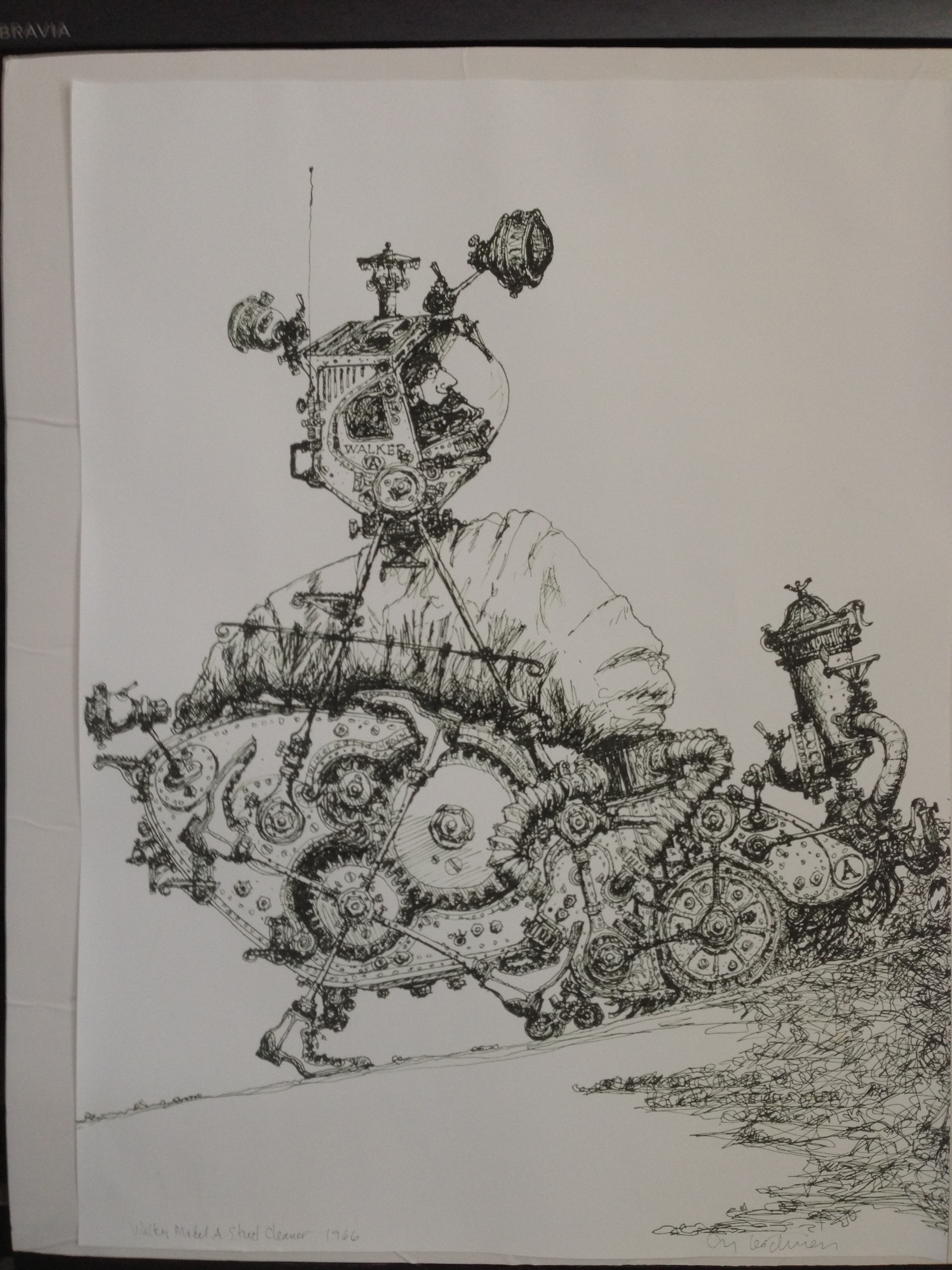 A hand-drawn Rube Goldberg machine from 1966